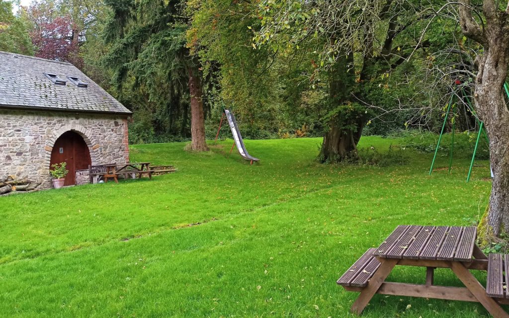 View of the garden and children's play area
